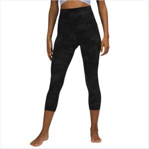 Lululemon Align crop legging high waisted black camo 21" size 6
